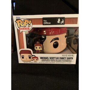 Funko Pop! Mug & Pin The Office Michael Scott As Fancy Santa 14.5 Oz Ceramic Mug
